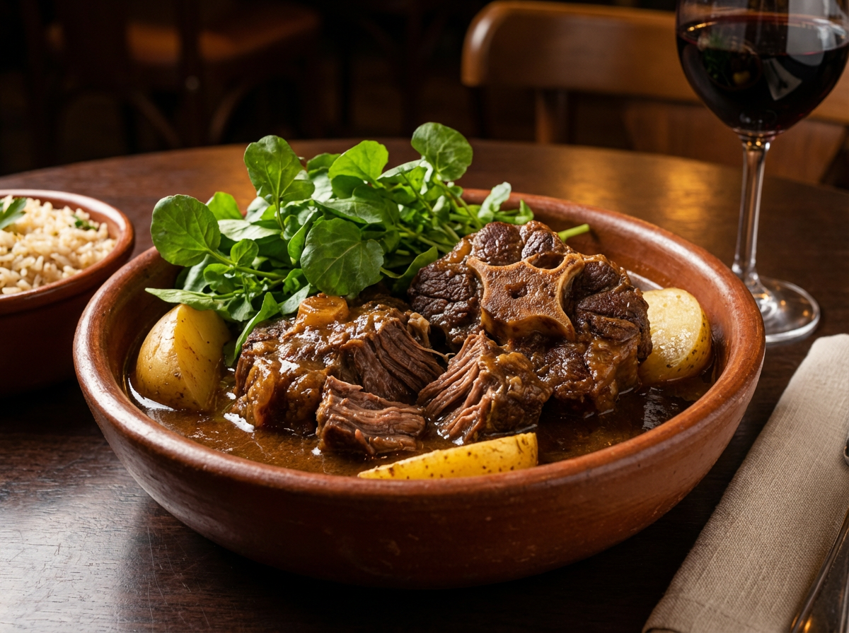 Rabada com agrião e batata